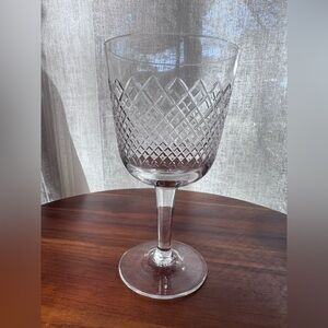Vintage Rhein Krystall Wine Glass, Diamond Cut Crystal, Elegant Stemware